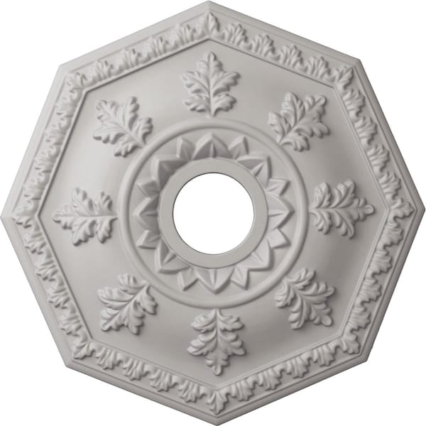 Ekena Millwork Nottingham Ceiling Medallion (Canopies up to 4 5/8"), 18"OD x 3 1/2"ID x 1 1/2"P, Ultra Pure White CM18NTUWF - main